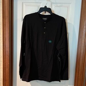 L.L. Bean Men's Classic Black Long Sleeve Henley